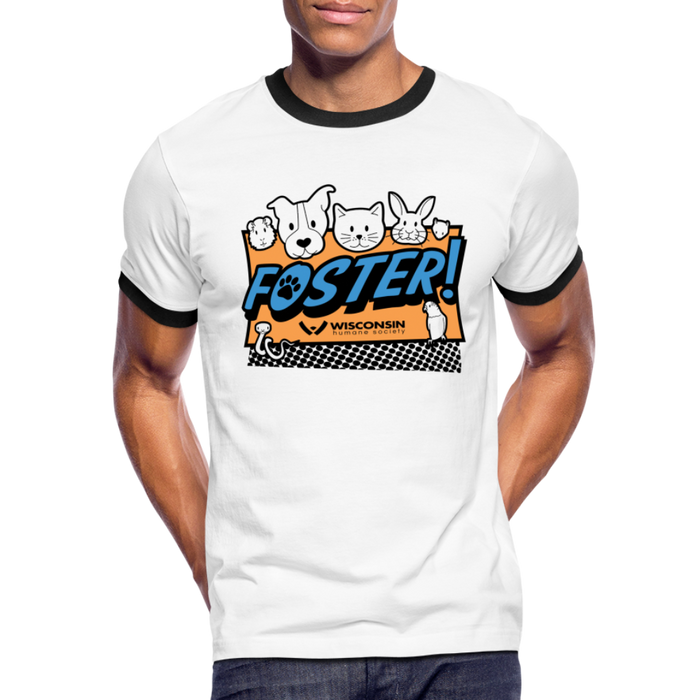 Foster Logo Ringer T-Shirt - white/black