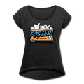Foster Logo Roll Cuff T-Shirt - heather black