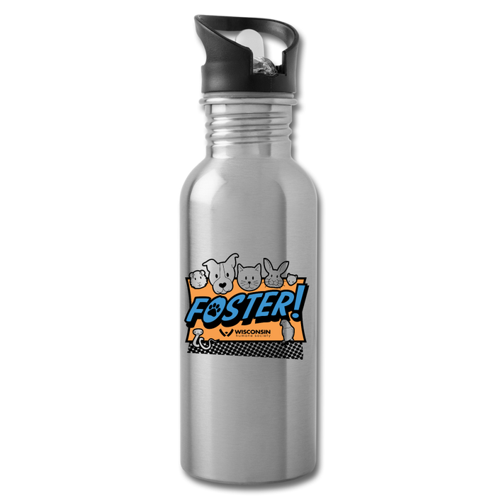 Foster Logo Water Bottle - silver