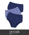 Gemsli 3-Pack Cotton Panty Briefs, Multis Blue