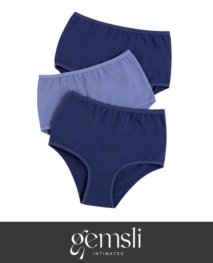 Gemsli 3-Pack Cotton Panty Briefs, Multis Blue