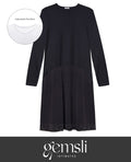 Gemsli FK312 Adjustable Neck Long Sleeve Solid Color Combination Full Slip Black