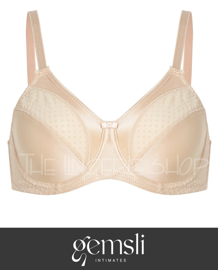 Gemsli GBR200 Dot Mesh Minimizer Underwire Bra