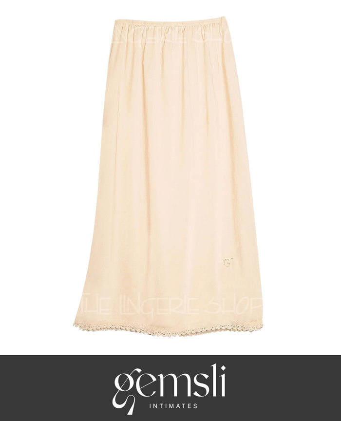 Gemsli HK300 Nylon Half Slip with Lace Beige