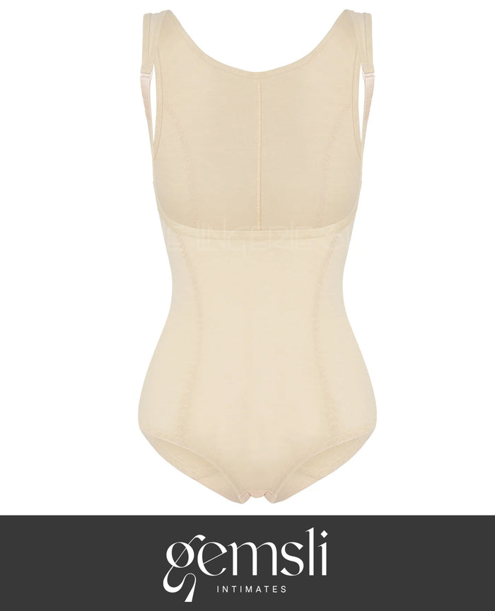 Gemsli LGSW109 Powermesh Frontless Body Suit Shaper Nude