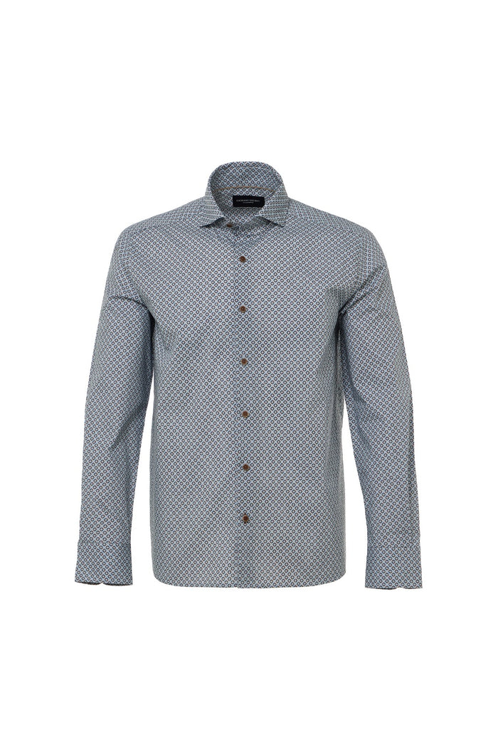 Geo Print Button Down Shirt
