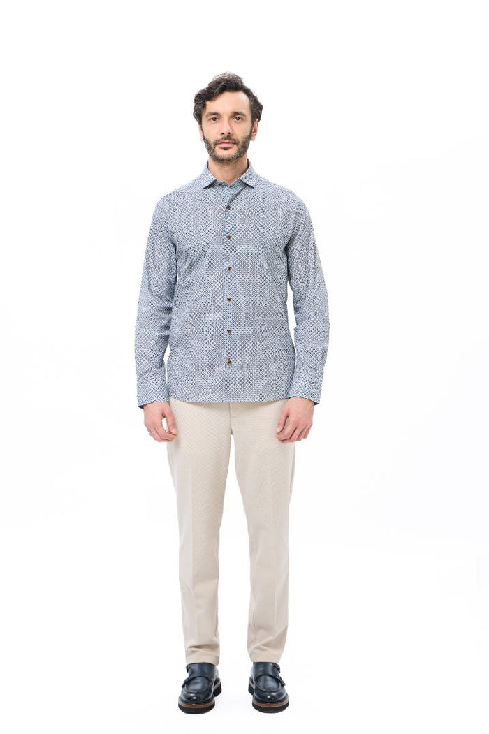 Geo Print Button Down Shirt