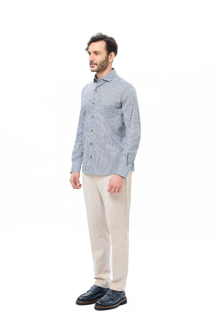Geo Print Button Down Shirt