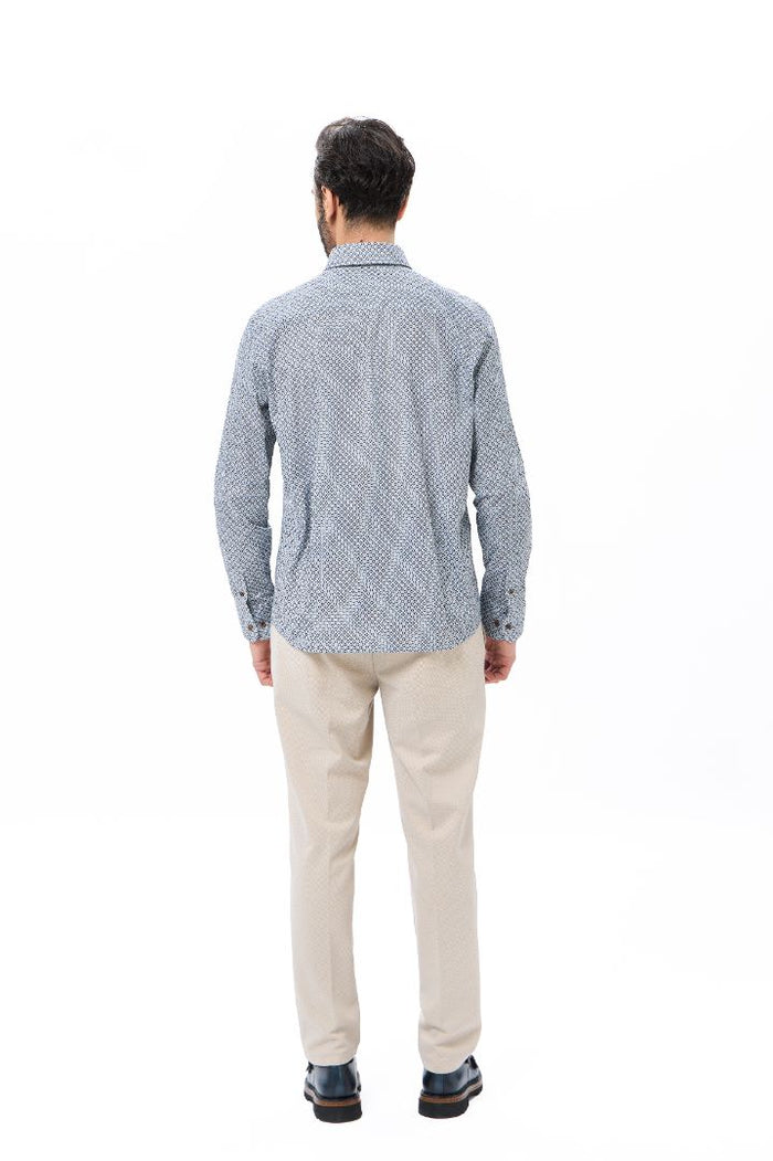 Geo Print Button Down Shirt