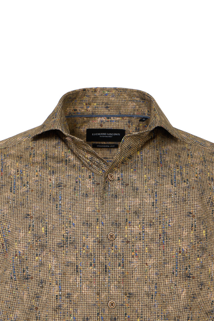 Gingham Print Button-Down Shirt