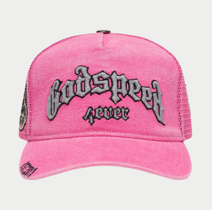 God Speed Forever Pink Trucker Hat (Fuchsia Washed)