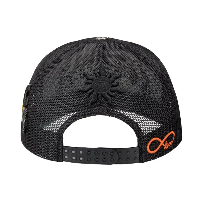 GODSPEED 4EVER BLACK ON BLACK TRUCKER GREEN BOTTOM
