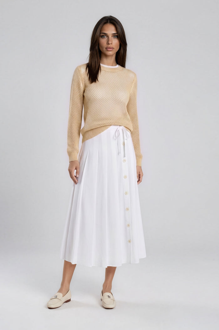 Golden Mesh Knit Sweater