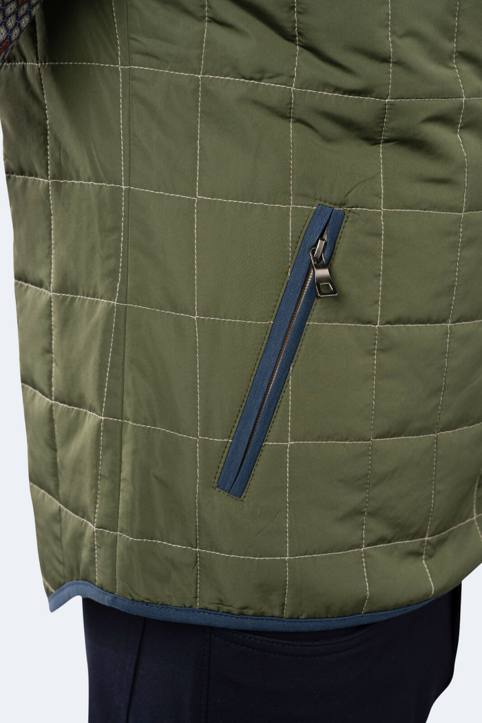 Green Quilted Zip Up Vest
