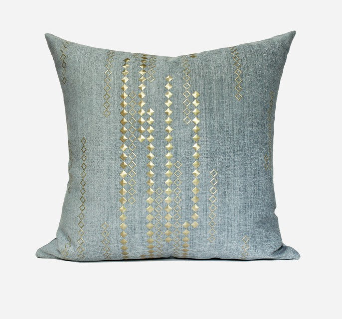 Grey Blue Decorative Throw Pillow for Couch, Large Square Pillows, Modern Sofa Pillows, Simple Modern Throw Pillows for Couch-Paintingforhome