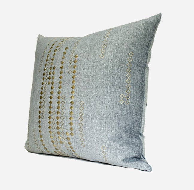 Grey Blue Decorative Throw Pillow for Couch, Large Square Pillows, Modern Sofa Pillows, Simple Modern Throw Pillows for Couch-Paintingforhome