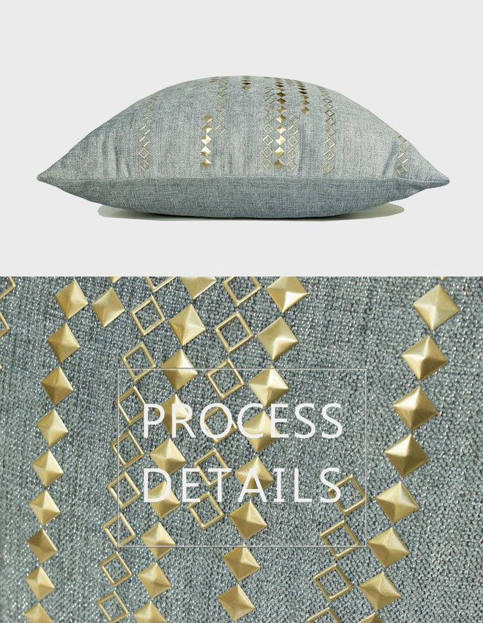 Grey Blue Decorative Throw Pillow for Couch, Large Square Pillows, Modern Sofa Pillows, Simple Modern Throw Pillows for Couch-Paintingforhome