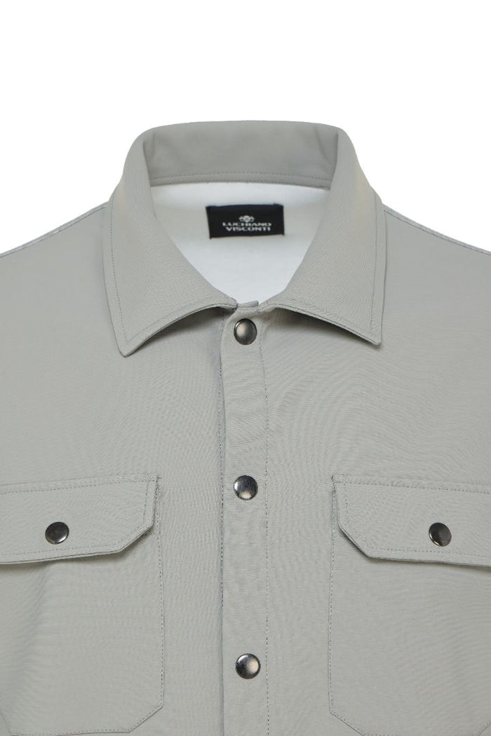Grey Performance Stretch Snap Overshirt