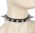 Half Inch and Full Inch Spiked Leather Choker