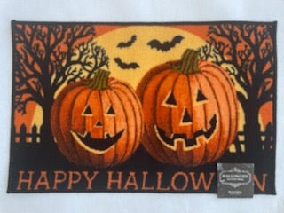 Halloween Two Pumpkins Accent Rug