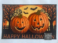 Halloween Two Pumpkins Accent Rug