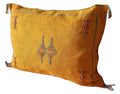 Handmade Moroccan Cushion Cover – Sabra Silk Pillow – Lalla Amina - Golden Yellow