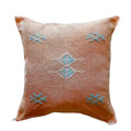 Handmade Moroccan Cushion Cover – Sabra Silk Pillow – Maram - Light Orange