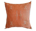 Handmade Moroccan Cushion Cover – Sabra Silk Pillow – Nada - Orange
