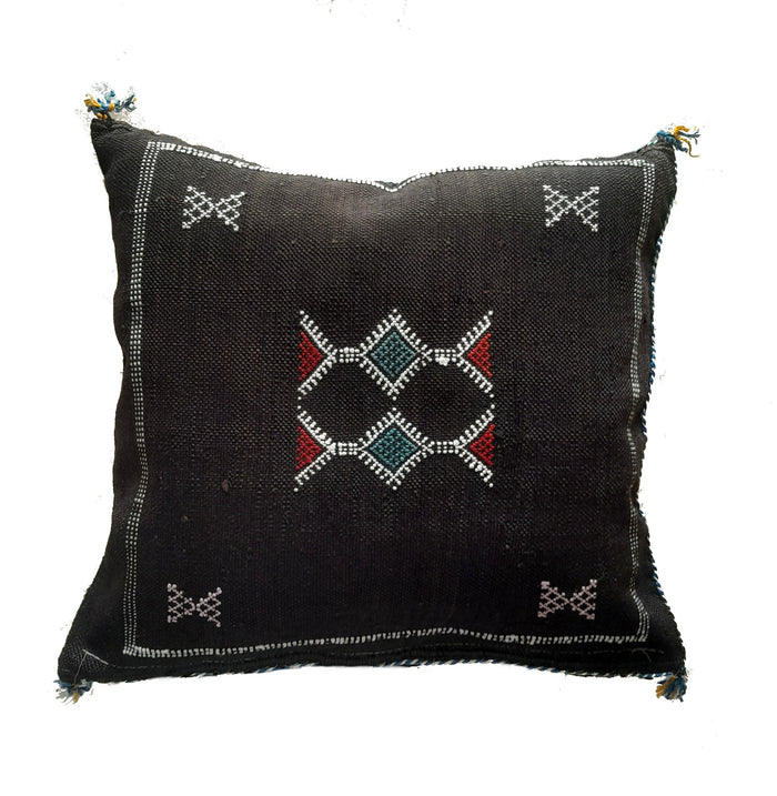 Handmade Moroccan Cushion Cover – Sabra Silk Pillow – Rayan - Brown