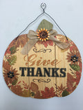 Harvest Give Thanks Pumpkin Sign