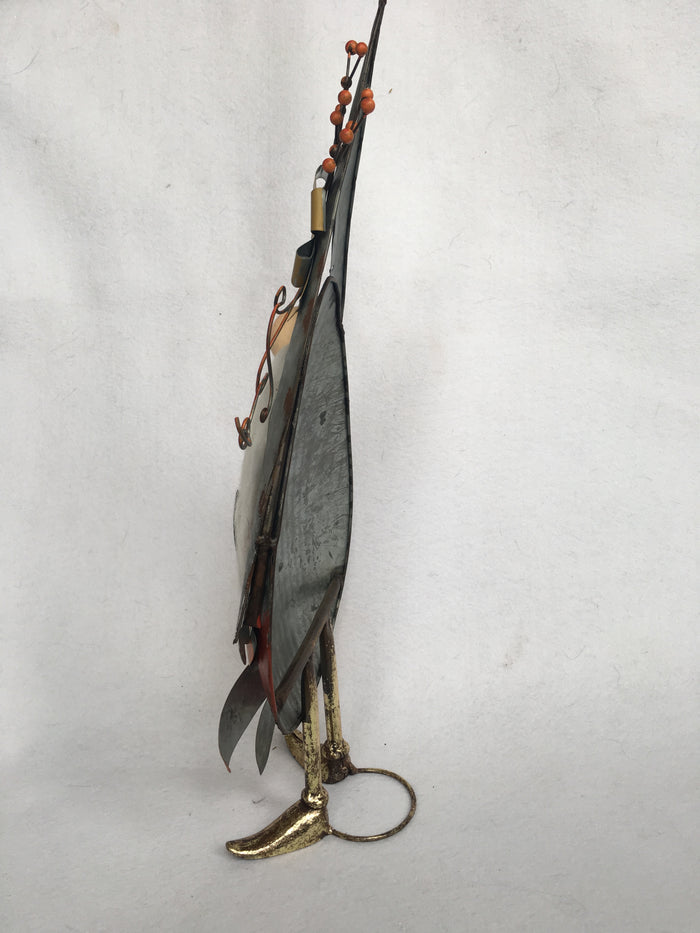Harvest Metal Gnome Holding Sunflower or Banner