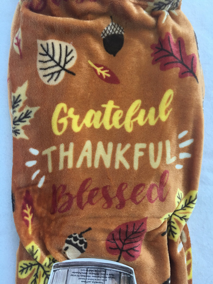 Harvest Thankful Autumn Leaves and Acorns Plush Blanket Throw