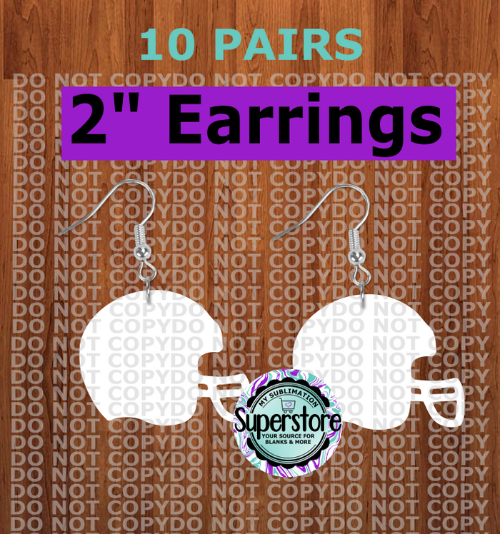 Helmet - earrings size 2 inch - BULK PURCHASE 10pair