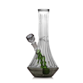 Smoke-gray HEMPER Flower Vase XL bong with fluted glass chamber and floral interior detail