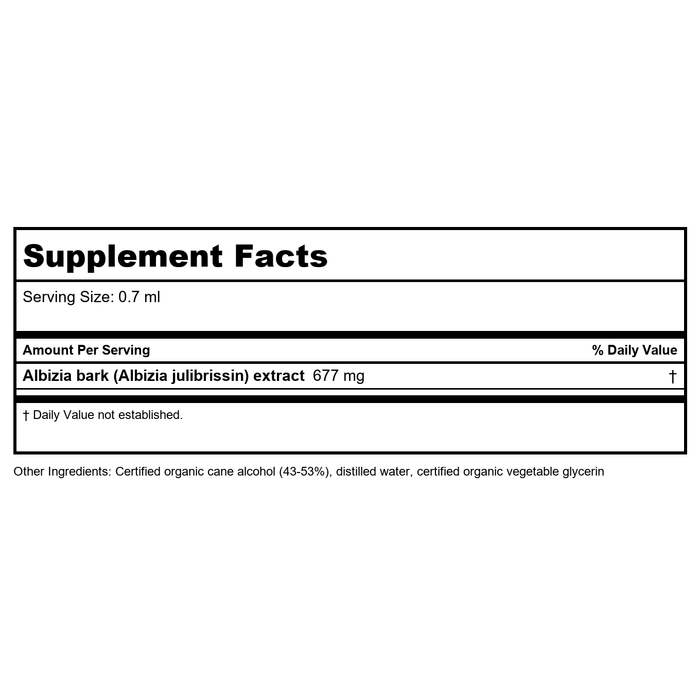 Herb Pharm Albizia 1oz - Supplement Facts panel