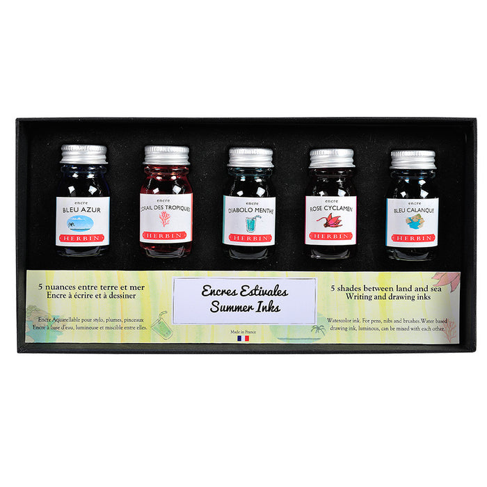 Herbin Seasons 5 Piece Assorted Ink Set Summer by Herbin at Cult Pens
