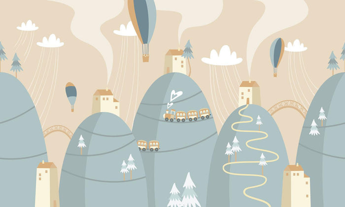 Hot Air Balloons Wallpaper Mural-Wall Mural-Eazywallz