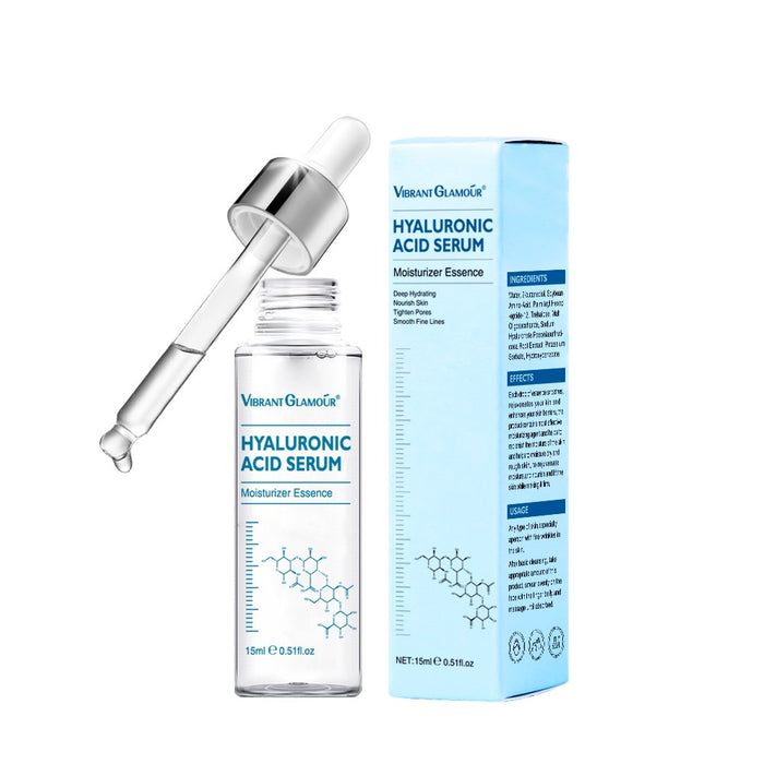 Sérum facial à l'acide hyaluronique anti-âge pour peau sèche, hydrate, réduit les pores et illumine la peau.