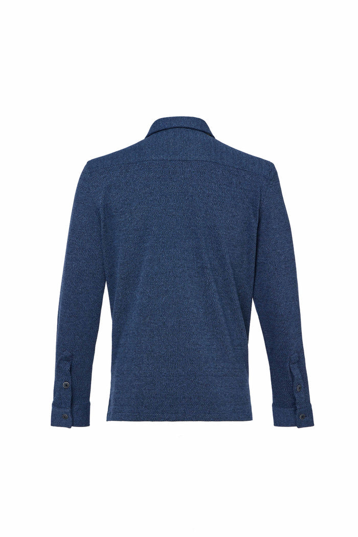 Indigo Dobby Double-Faced Knit Shirt Jacket