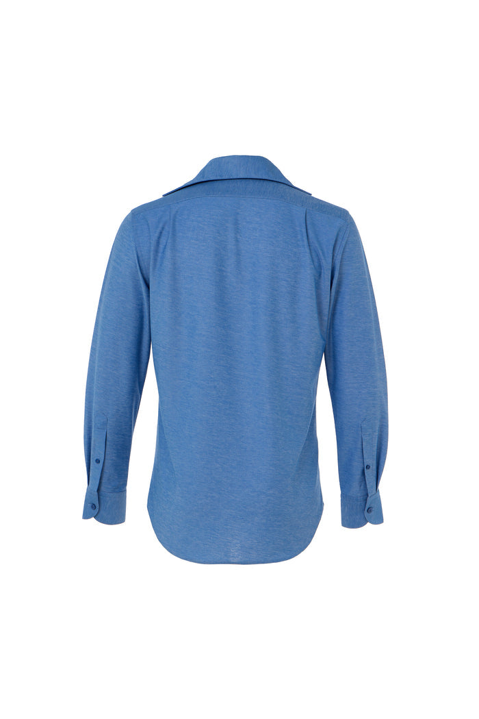 Indigo One-Piece Collar Performance Stretch Shirt