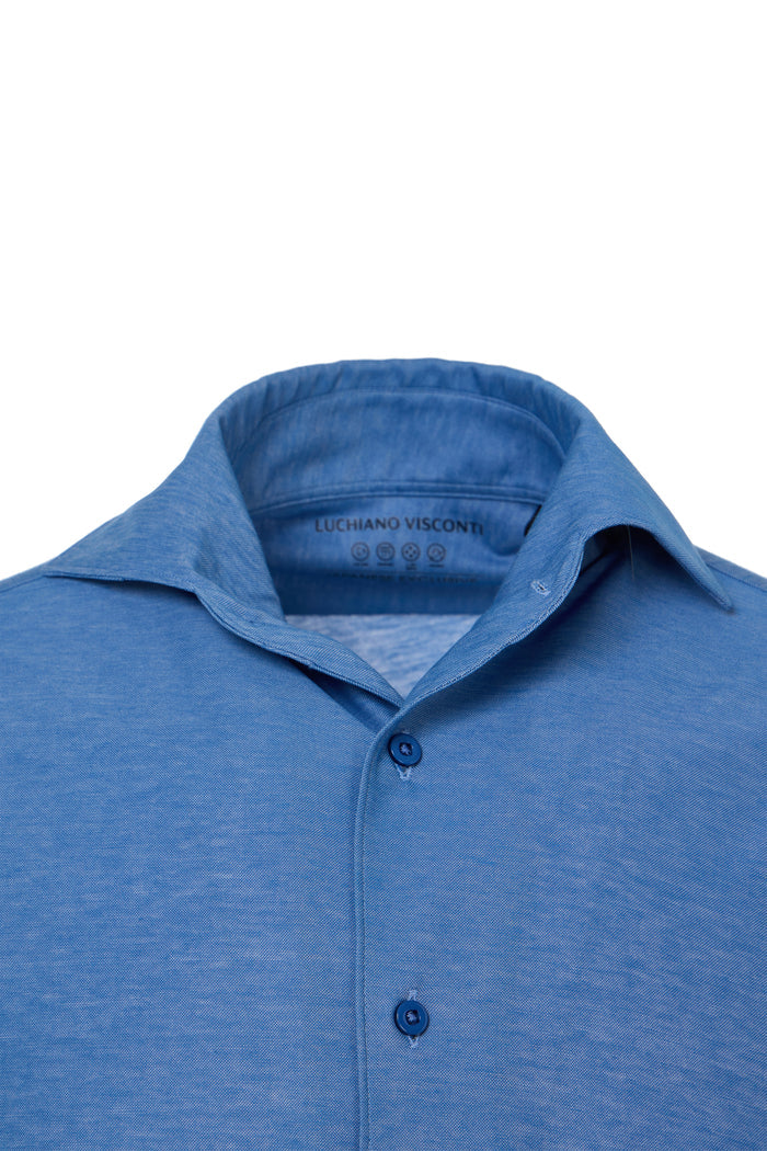 Indigo One-Piece Collar Performance Stretch Shirt