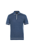 Indigo Prato Knit Quarter Zip Polo
