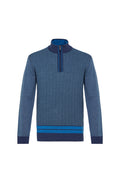 Indigo Quarter Zip Chevron Sweater