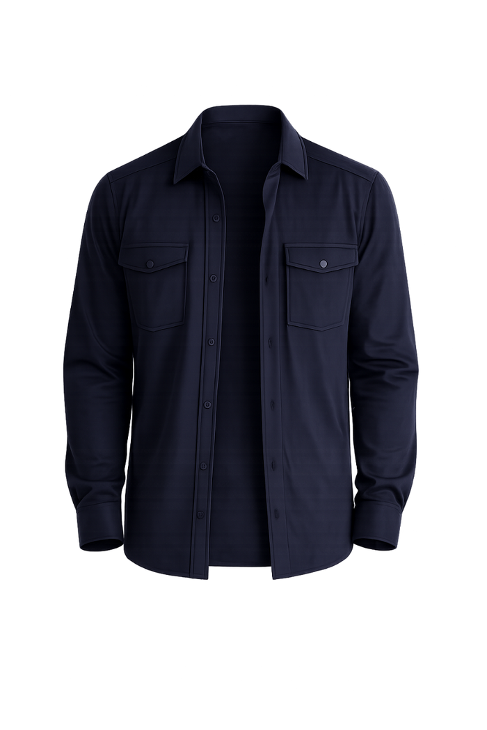 Indigo Suede Shirt Jacket