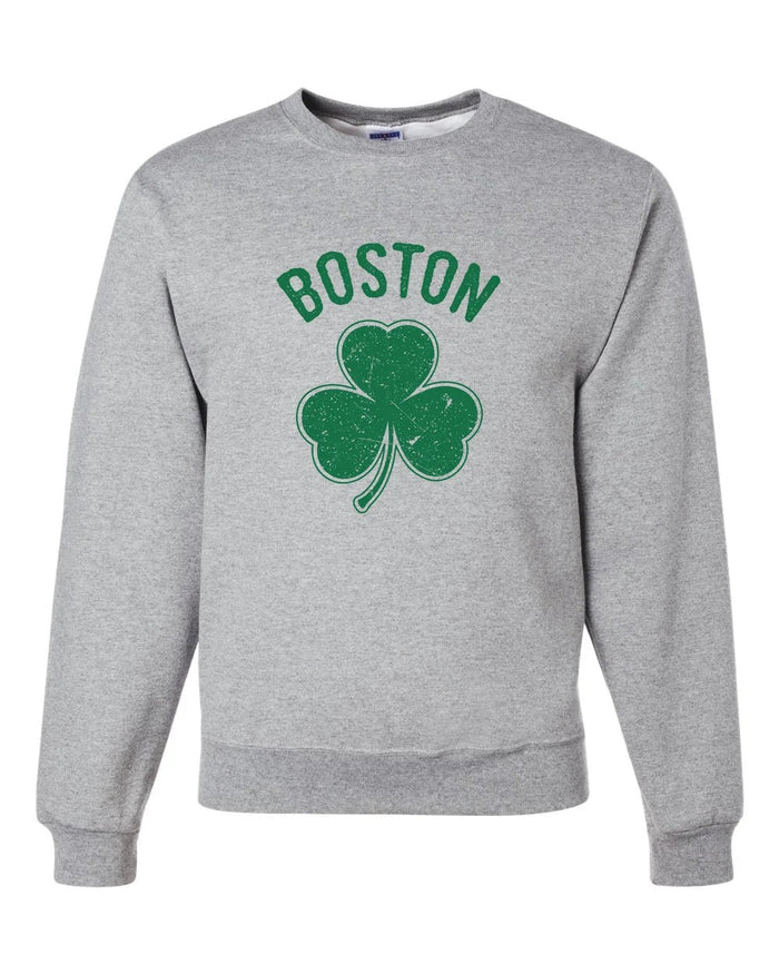 Irish Boston Crewneck Sweatshirt - Shamrock - St. Paddy's Day Adult Unisex & Kids