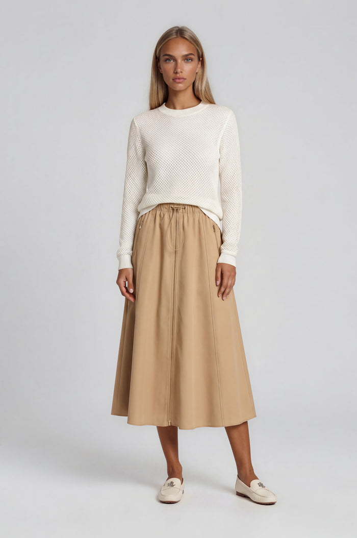 Ivory Mesh Knit Sweater