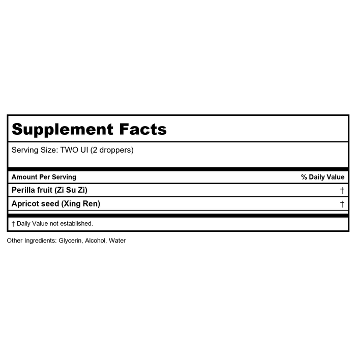 Kan Herbs Gentle Warriors Open Air 1oz - Supplement Facts panel