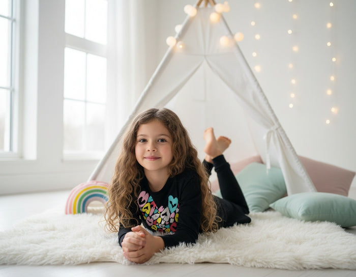Kids and Teen Pima Cotton Pastel Heart Tunic Set