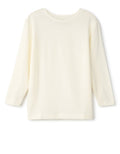 Kids ivory modal crew neck shell top with 3/4 slim sleeves