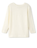 Kids modal long-sleeve crew neck shirt in ivory, soft drape